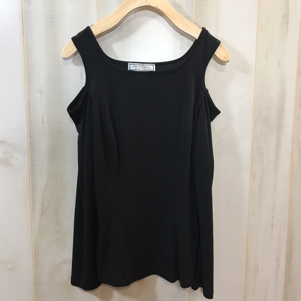 Simonton Says Black Cold Shoulder Top Size XS